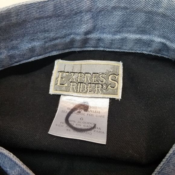 Vtg Express Riders Men's Western Colorblock long sleeve Shirt Size XL - Picture 13 of 13